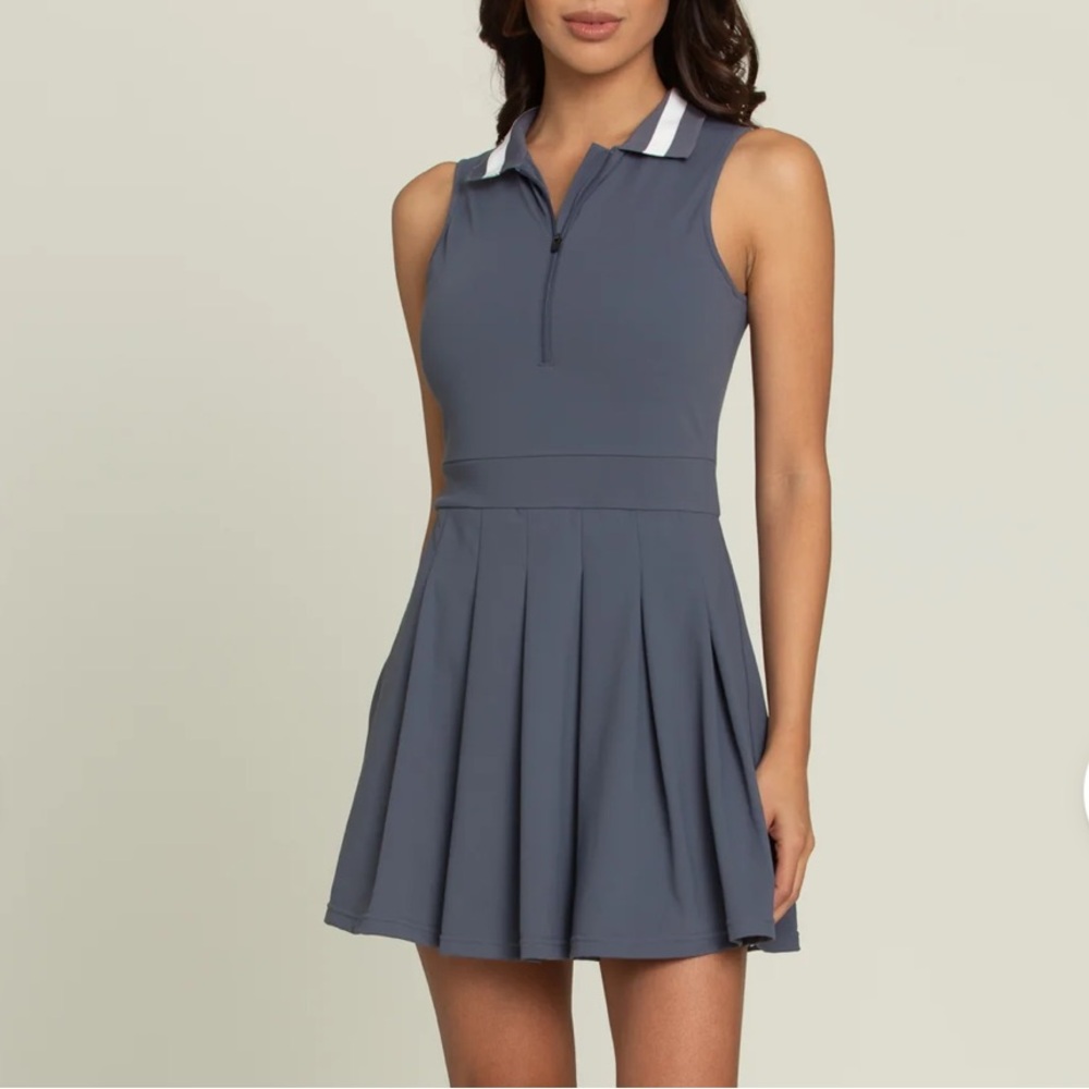 Sleeveless Gray Pleated Dress